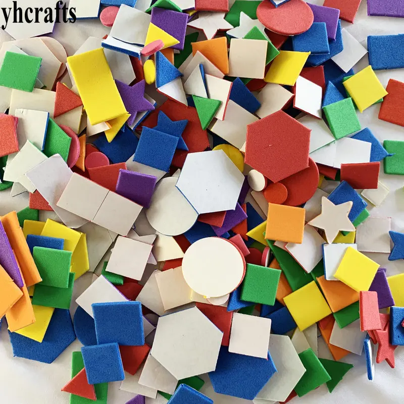 1bag(15-250pcs)/lot,mixed Shape Foam Stickers Irregular Geometric Figure  Foam Puzzle Early Educational Toy Kindergarten Crafts - Sticker - AliExpress