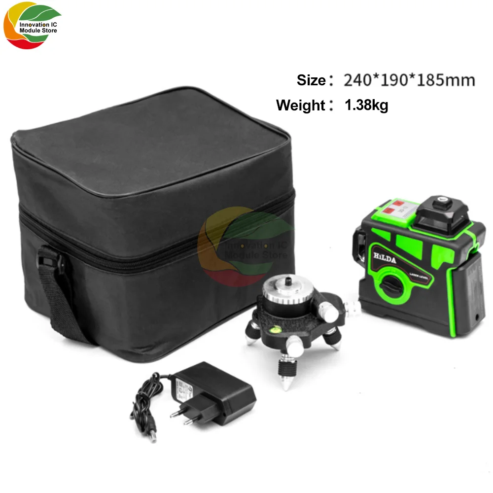 Laser level 12 lines 3D self-leveling 360 horizontal and vertical cross super powerful blue/green laser beam line | Электронные