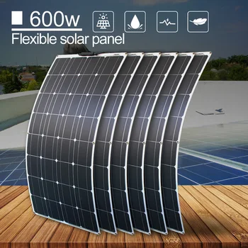 

bendable 600w panneau solaire 6pcs 100 watt panel solar monocrystalline 12v flexible solar panel for home battery charge