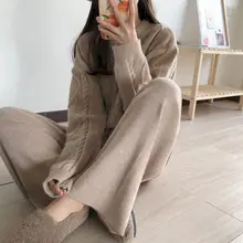 

2021 New Pants Women Wide Leg Pants Straight Trousers High Waist Grunge Autumn Winter Mopping Pants All-match Female Bottoms