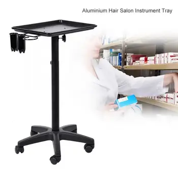 

Aluminium Hair Salon Instrument Tray Adjustable Height Trolley Beauty Tool Hair Salon Stying Tool Oversea Warehouse FastShipping