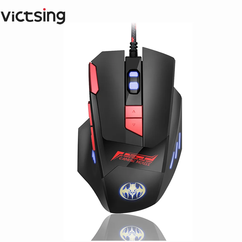 VicTsing Проводная игровая мышь 3200 dpi 8 кнопок RGB светильник программирование