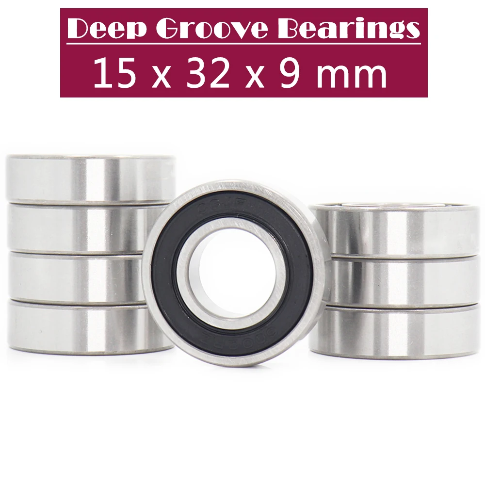 

6002RZ Bearing 15*32*9 mm ( 8 PCS ) Mute High Speed For Fans 6002 RS 2RZ Ball Bearings 6002RS 2RS With Nylon Cage