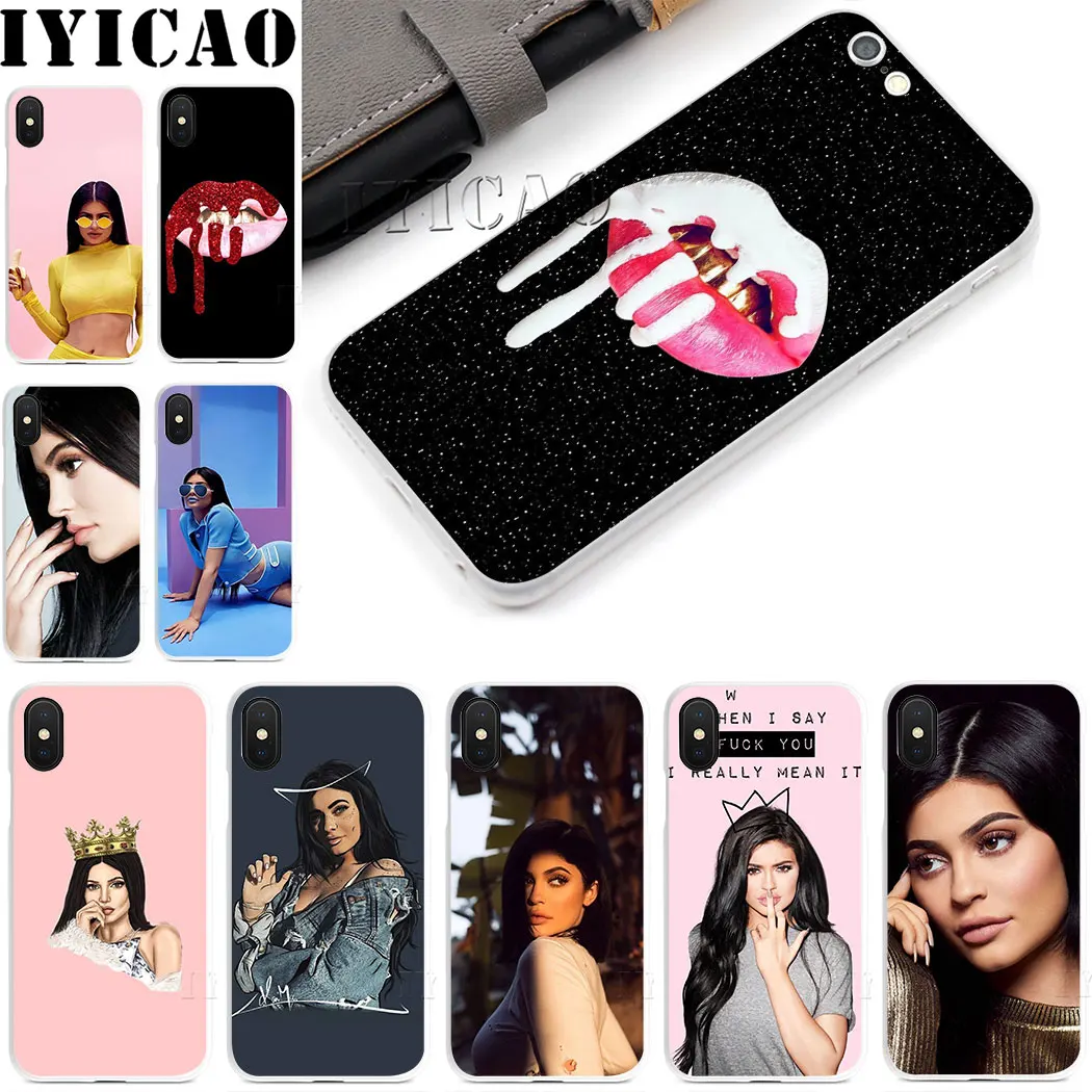 Жесткий чехол Kylie Jenner kim kardashian для Iphone 4 4s 5 5S Se 6 7plus 8 8Plus X XS MAX XR 6s Plus 11 pro