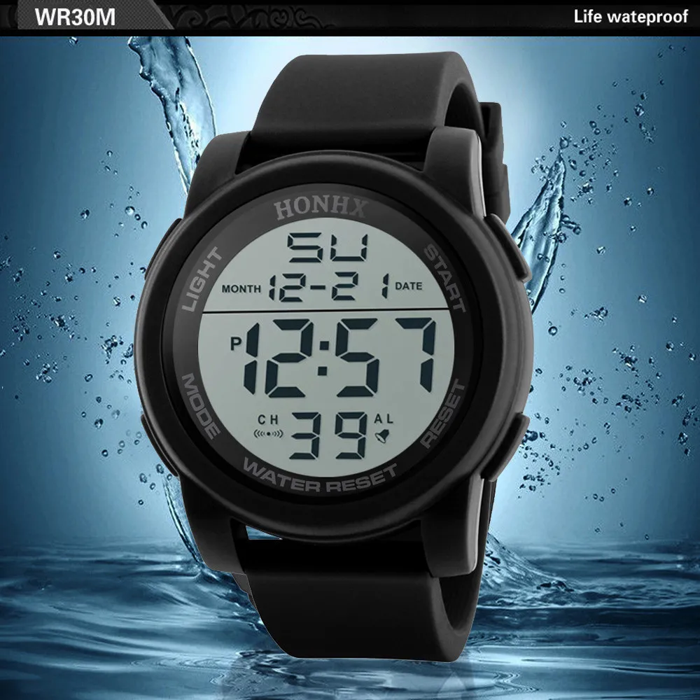 Luxury Waterproof Military Sport Watches Men Silver Steel Digital Quartz Analog Watch Clock Relogios Masculinos Male Gift 2022