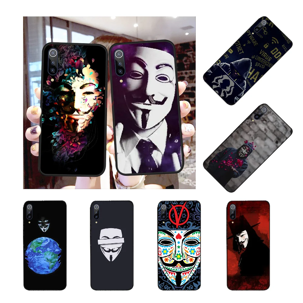 NBDRUICAI V for Vendetta Skull Cover Black Soft Shell Phone Case Redmi Note 8 8A 7 6 6A 5 5A 4 4X 4A Go Pro Plus Prime | Мобильные