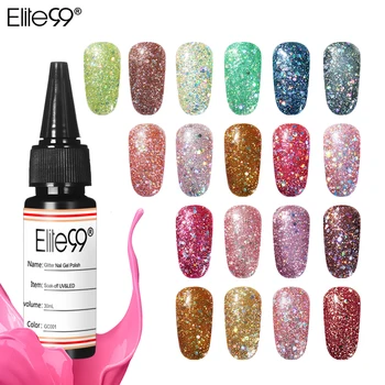 Elite99 30ml Glitter Nagel Gel Nagellack Hybrid Kunst Gel Lack Semi Permanent Emaille UV Tränken Weg Vom Nagel kunst Maniküre Lack