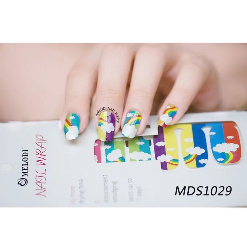MDS1029 Леди KINDOM полоски лака для ногтей DIY водонепроницаемые обертывания ногтей милый мультфильм шаблон наклейки для ногтей Дизайн ногтей для женщин(MDS1007-1031 - Цвет: MDS1029