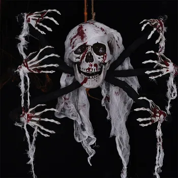 

Halloween Hanging Decorations Bar Party Night Scene Horror Layout Electric Light-emitting Sound Control Six-claw Monster Props