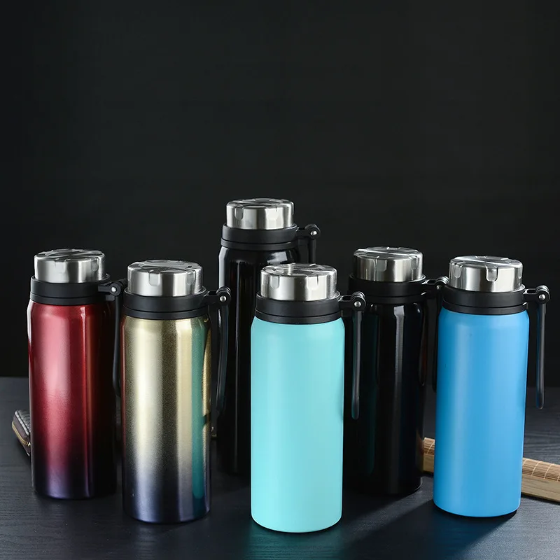 950ml Stainless Steel Motion Kettle Gradient Sling Thermos Water Cup Outdoor Mountaineering Kettle Gift Thermos Bottle