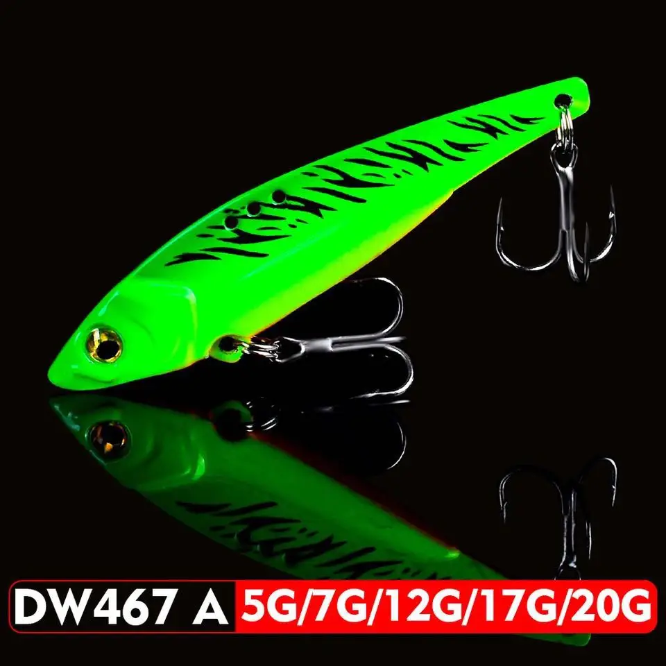 1pc VIB Lure 3D Eyes Pencil 5g 7g 12g 17g 20g Balancer Spoon Spinner Painting Fishing Lure Hard Bait Fishing Tackle Treble Hook