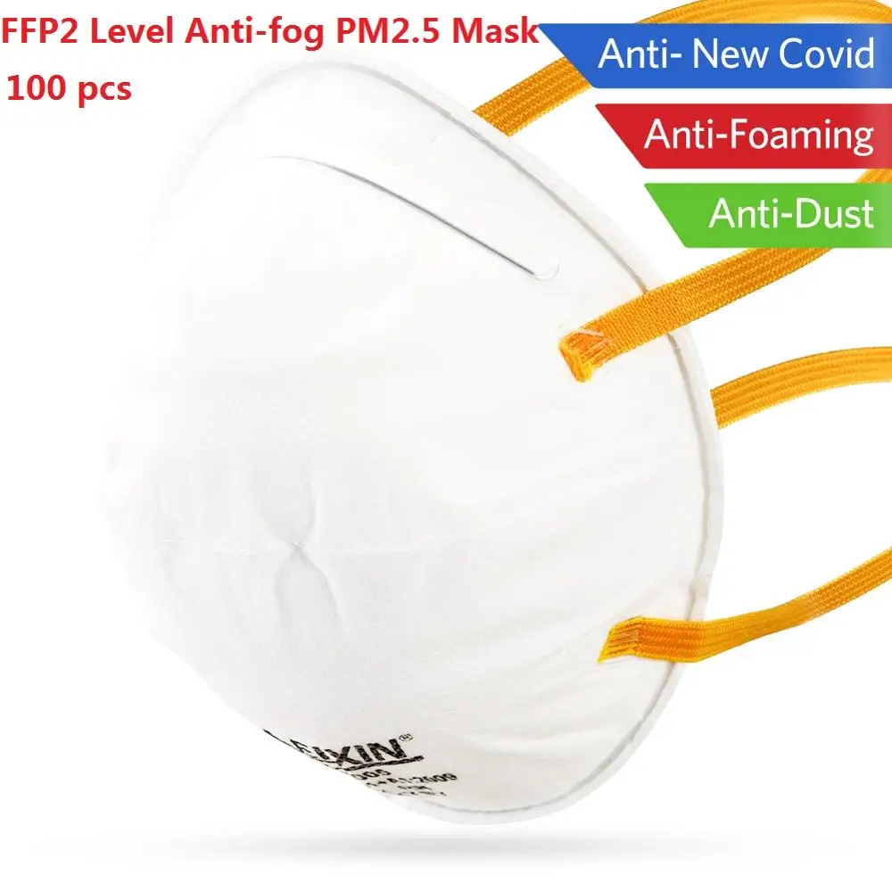 

100pcs FFP2 Mask Anti-dust Protective Non-woven Mouth Cover Safety Breathable Ear Loop Mask Safety Face Care Respiratory Mask