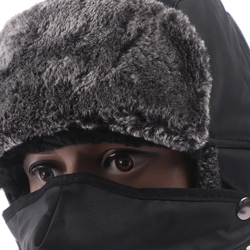 Женская Мужская зимняя шапка со съемным лицом, шапка-маска, ветрозащитная Толстая теплая зимняя Лыжная шапка, женская шапка