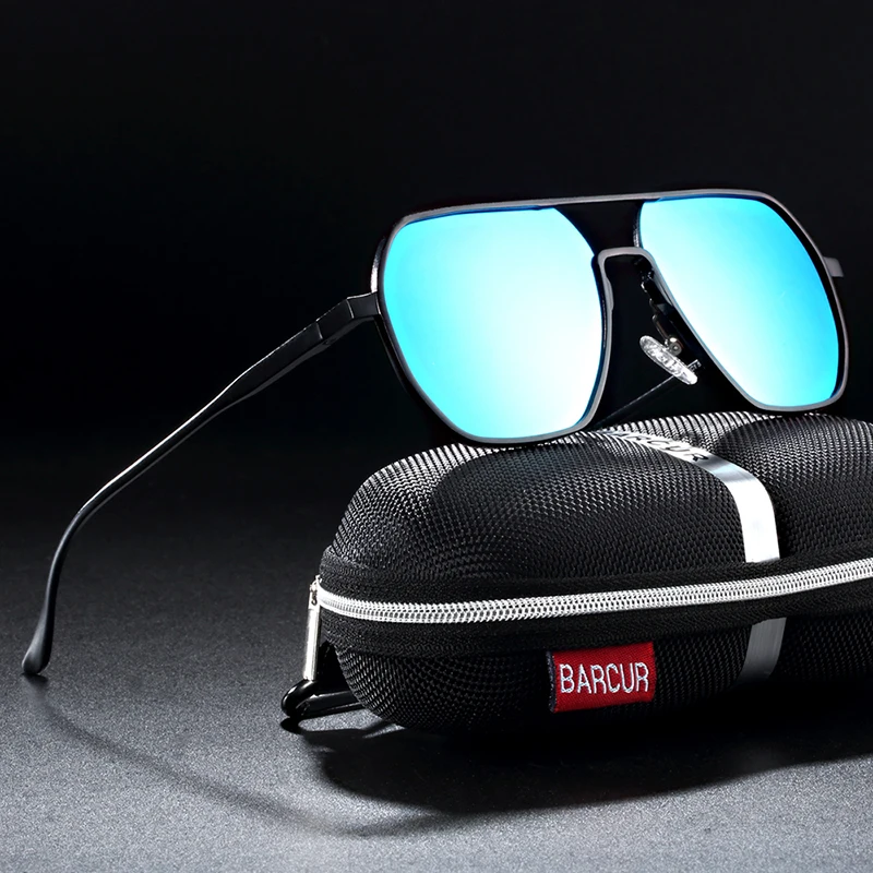 BARCUR алюминиевые магниевые Квадратные Солнцезащитные очки для мужчин солнцезащитные очки для женщин