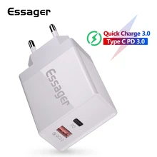 Essager 36 Вт Быстрая зарядка 3,0 USB зарядное устройство QC3.0 QC Тип C PD3.0 PD турбо настенное быстрое зарядное устройство для iPhone samsung Xiaomi Мобильный телефон