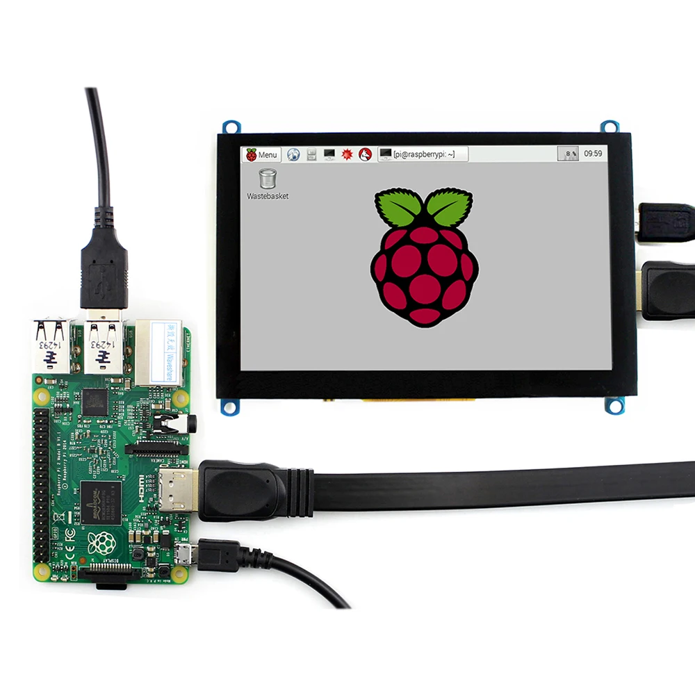 ЖК экран с сенсорным экраном для Raspberry Pi 4B/3B +/Jetson Nano 5 дюймов HDMI 800*480 интерфейс