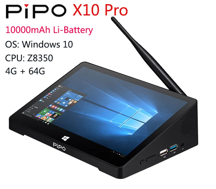 10,8 дюймов pipo X10 Pro 4G ram 64G rom Мини ПК Win10 Android 5,1 двойная ОС ТВ коробка Z8350 четырехъядерный планшетный компьютер с HDMI медиаплеер BT RJ45 - Цвет: 4G 64G Windows10