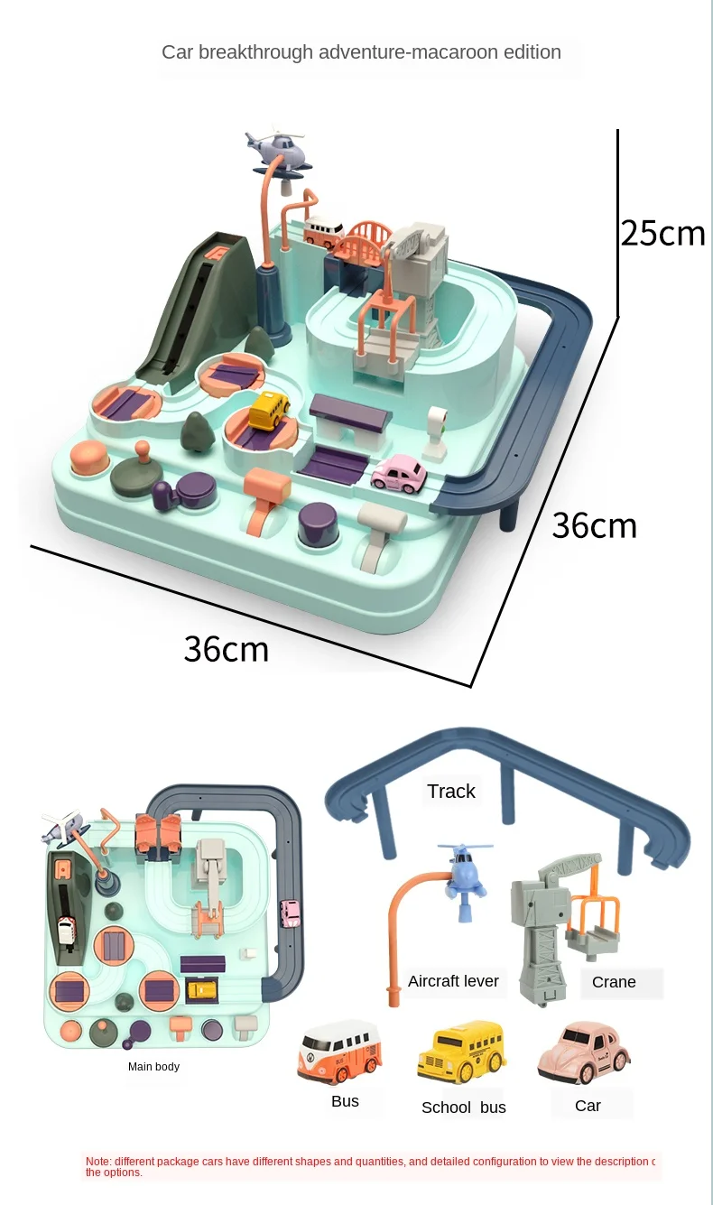 Детский трек автомобиль приключенческая игра транспорт портативный интерактивный Железнодорожный гоночный автомобиль сочетание Макарон цвет