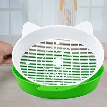 

Cat Litter Box with Tray Mat Plastic Pet Cat Rabbit Pee Toilet for Cats Sifting Cat Litter Box Pee Pad Tray Pet Trainer Cleaning