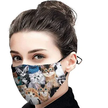 

1PC Unisex Protect Foggy Haze Anti-Spitting Protective Face Mask+2PCS Filter For Protection For Adults Scarf Flag Bandana#3