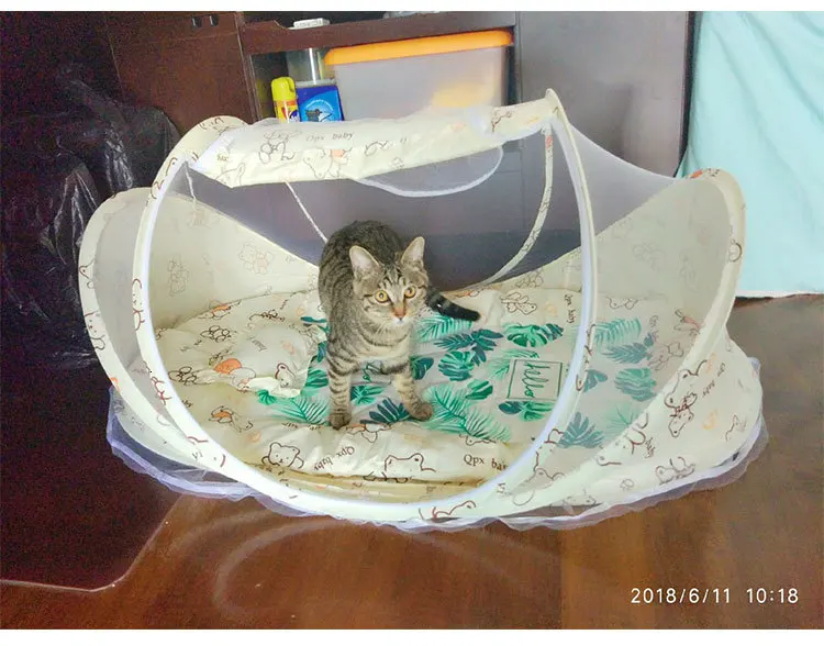 Кошачье гнездо, палатка для кошек, закрытый питомник, съемные и моющиеся товары для домашних животных, котенок, собака, четыре сезона, универсальная сетка, красный кошачий наполнитель