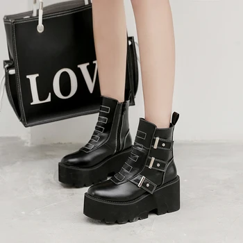 online Botas De Neve Para Mulheres Grossas Sapatos Goth Botas à Prova Dwaterproof água Botas Peludas Cowboy Ocidental Botas Bottines Femme YMA971-1