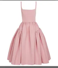

Verngo Pale Pink Straps A Line Short Graduation Party Dress Low Back Prom Evening Gowns Midi Formal Dress Tea Length Skirt