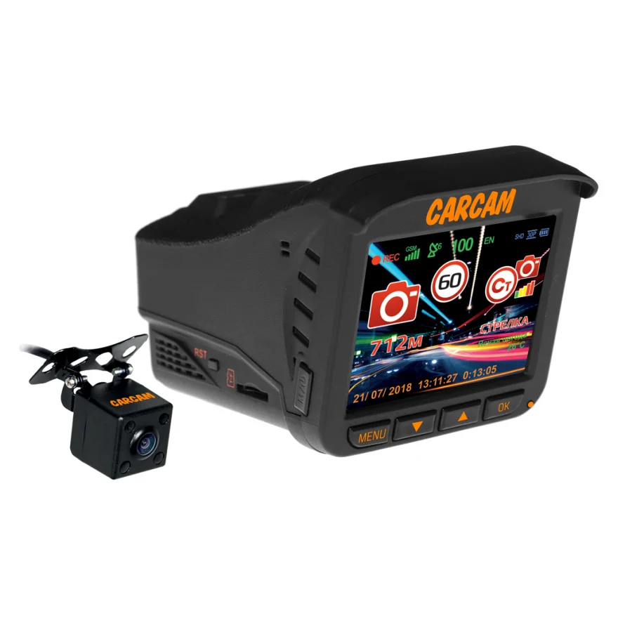 Автомобильный видеорегистратор с радар-детектором 5 в 1 CARCAM COMBO 5S 128GB