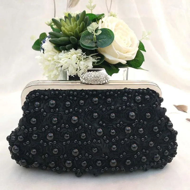 Ladies Flower Clutch Bag - Elegant Evening Bag - Small Bridal