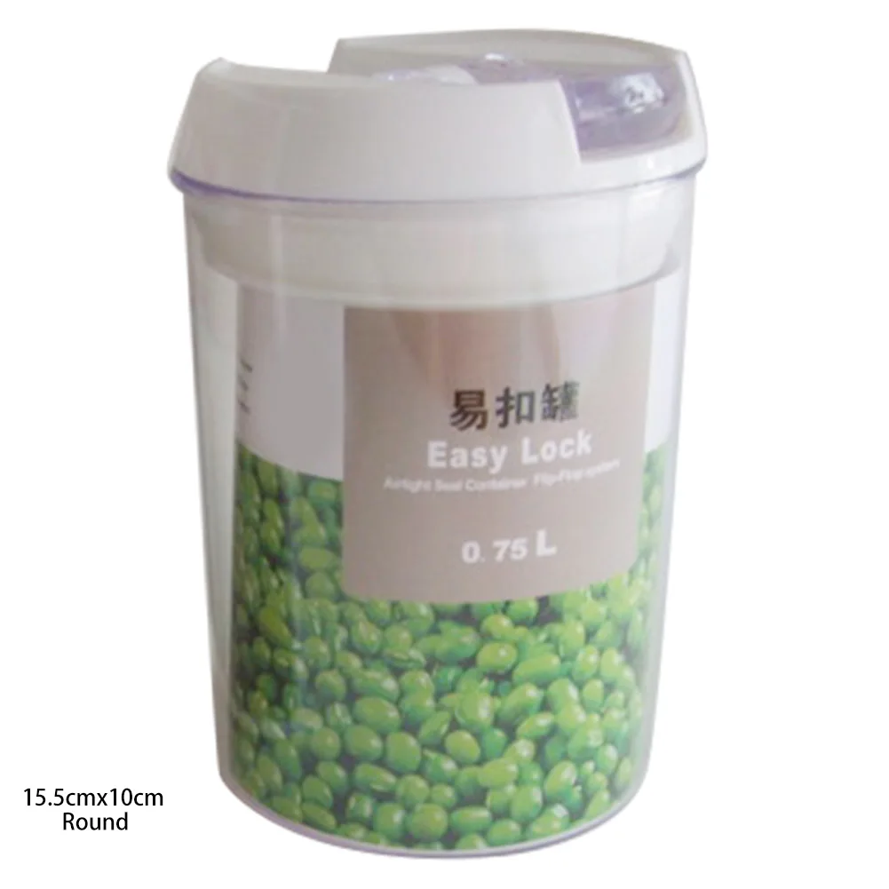 Горячая пластиковое уплотнение герметичный ящик для хранения еды баночки кувшин Кухонный Контейнер для зерна I88#1 - Цвет: 15.5cmx10cm
