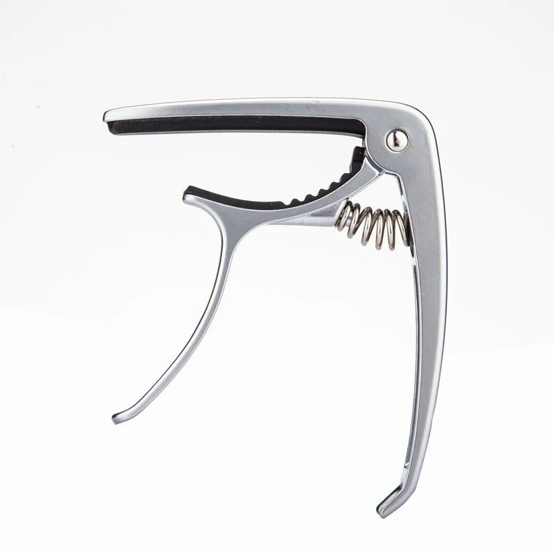 

2 2-in-1 Silver Aluminum Single-handed Guitar Capo with Bridge Pin Puller for Acoustic and Electric Guitars: Tune Quick