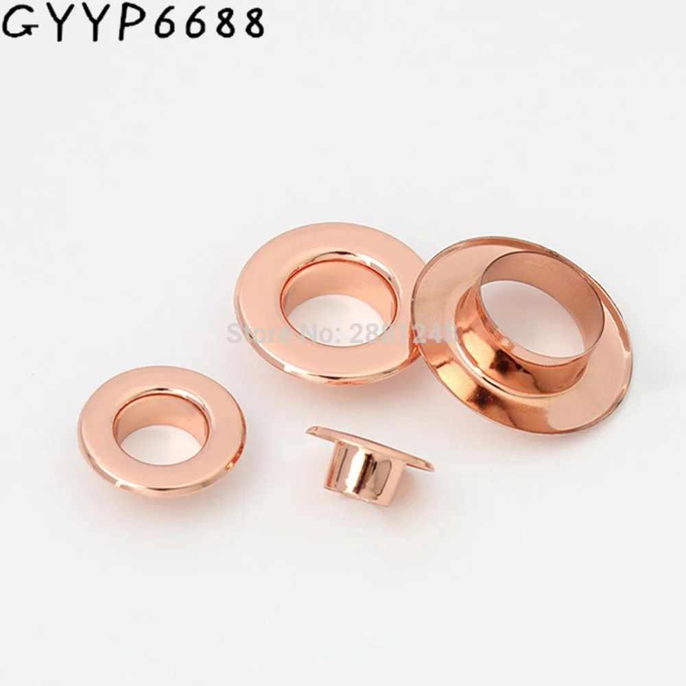 10 30 100pcs copper 6mm 8mm 10mm 12mm Rose gold pushed grommet bags