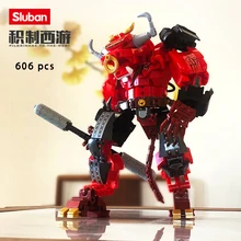 

Sluban Mecha blocks B0932 600pcs monkey king bricks/Bull Demon King/Pig Punk Modle Building Blocks Anime Figure Toys for childs