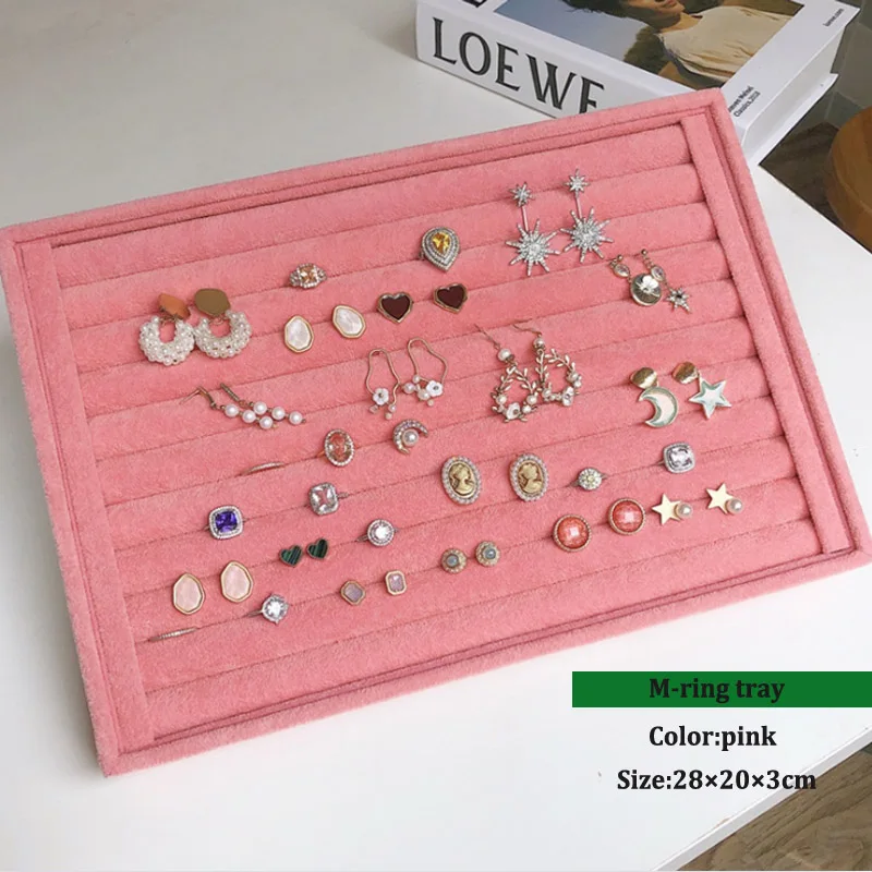 New B/m/s Size Pink Ring Jewelry Display Organizer Case Tray Holder  Necklace Earrings Storage Box Showcase Jewelry Stand Holder - Jewelry  Packaging & Display - AliExpress