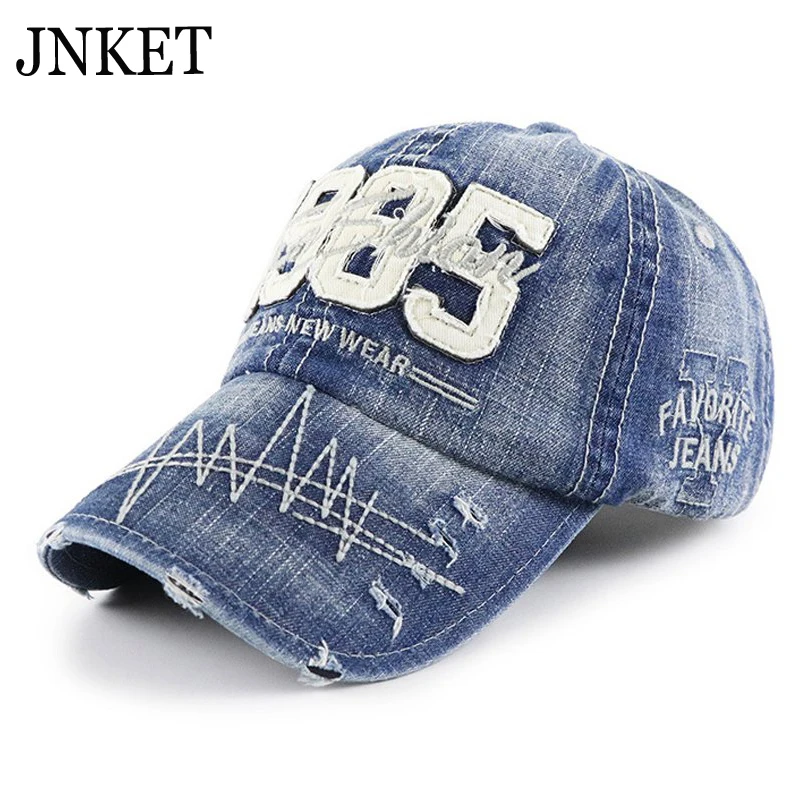 

JNKET Fashion Embroidery Unisex Baseball Cap Washed Fabric Baseball Hats Outdoor Sports Sunhat Snapbacks Hats Letter Cap