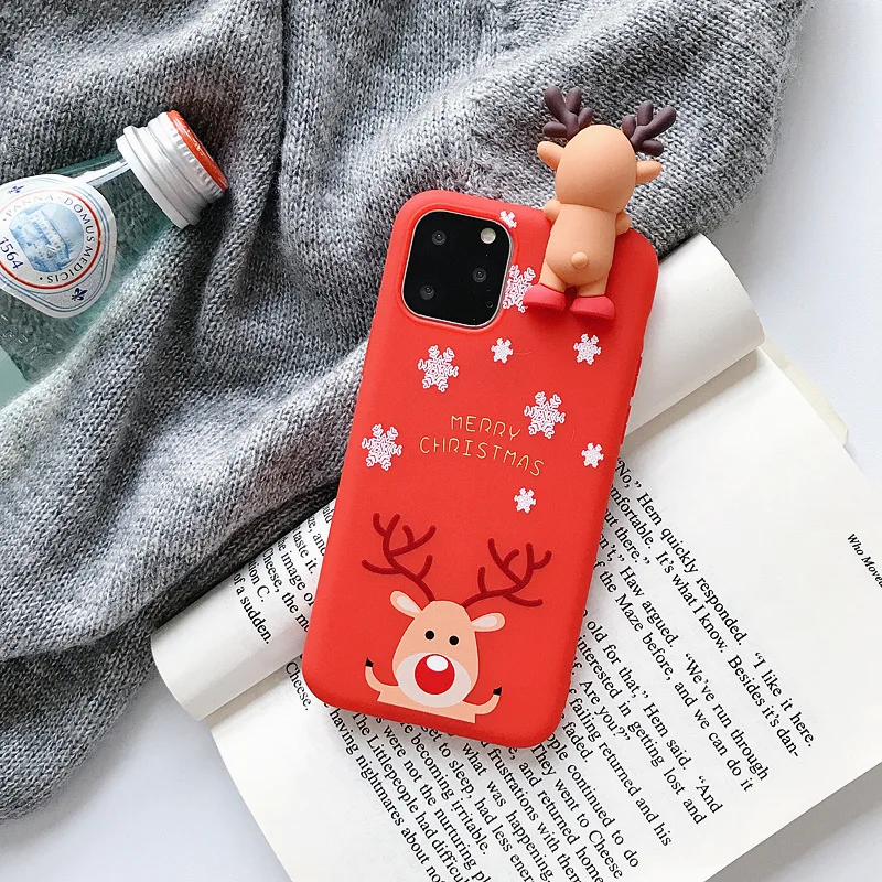 A7 Рождественский чехол для iphone 11 Pro Max X XS XR на iphone 11 чехол силиконовый чехол с изображением оленя медведя для iphone 7 8 6S Plus 7Plus чехол - Цвет: A7