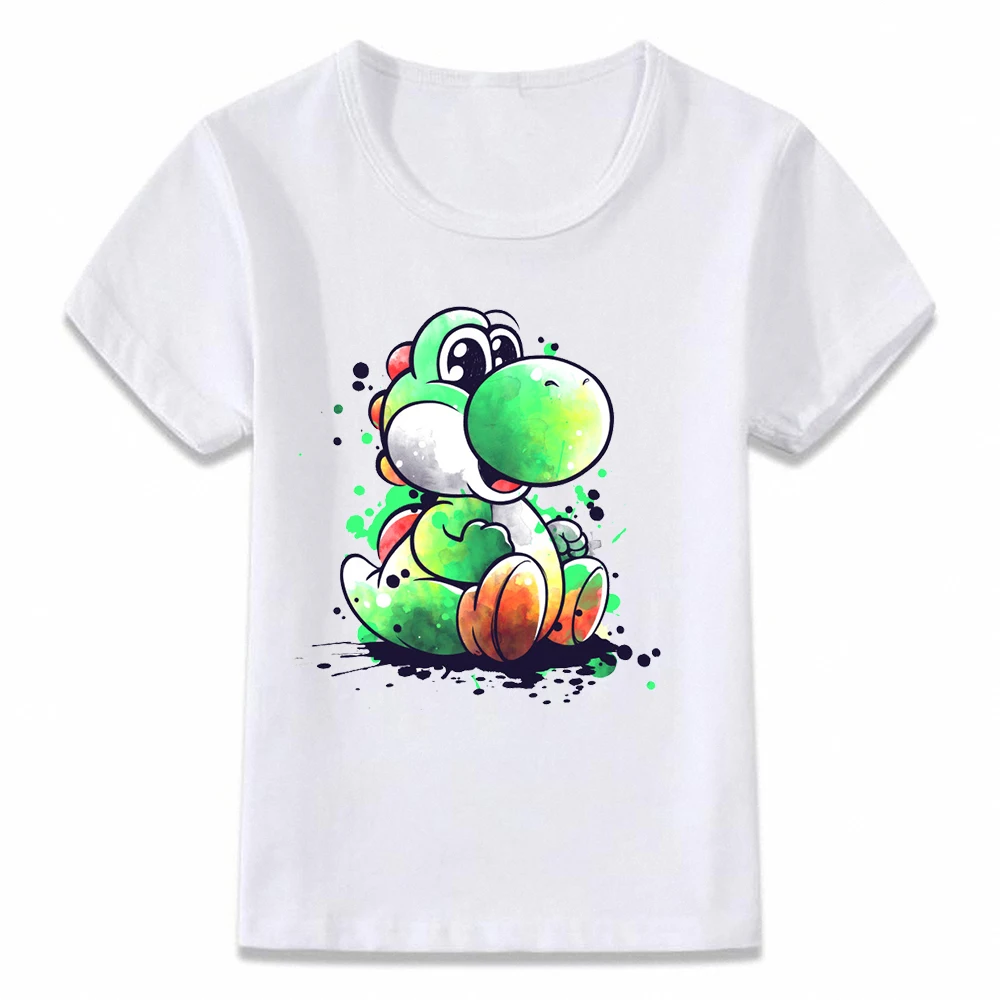 Детская одежда футболка с акварельными чернилами Йоши Милая для мальчиков и