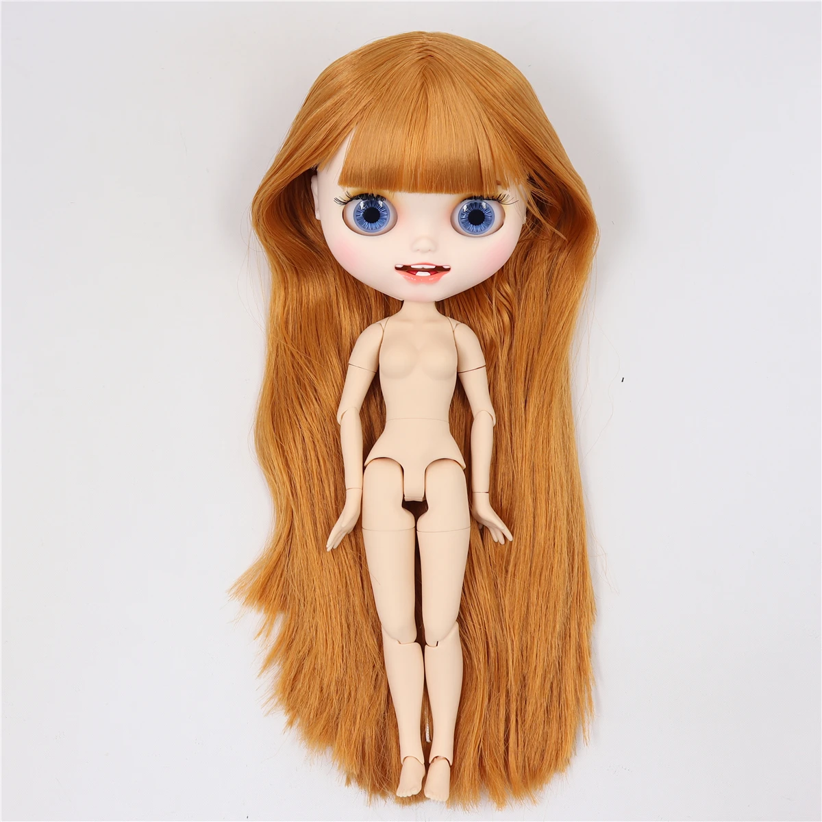 Neo Blythe Doll with Ginger Hair, White Skin, Matte Smiling Face & Custom Jointed Body 1