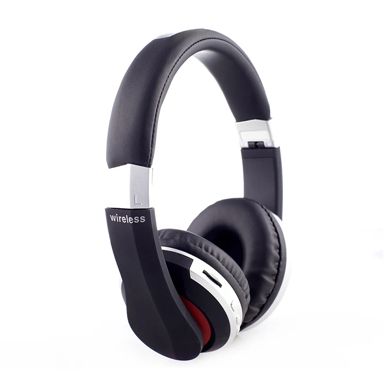 Black and Silver Беспроводные наушники Bluetooth 5,0 наушники с микрофоном слот для sd-карты шумоподавление супер бас для телефона PC tv PS4 - Цвет: Black and Silver