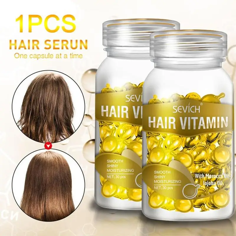 Smooth Silky Hair Vitamin Capsule Keratin Complex Oil Repair Care Serum Anti Hair Hair Hair Oil Damaged Loss Moroccan T4B6