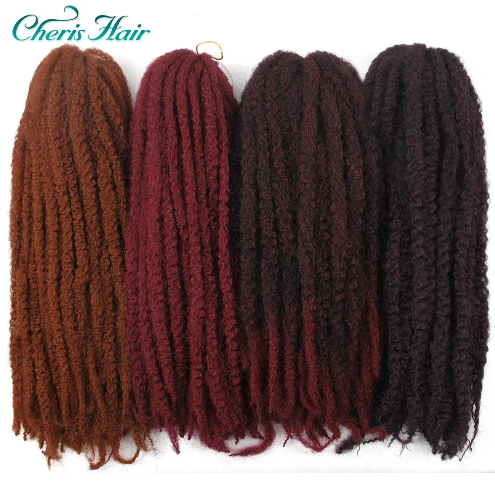 Synthetic Marley Black Afro Soft Hair 18 Inchs Blue PurpleRed Grey Brown Golden Kanekalo Marley Crochet Braids Hair Pieces