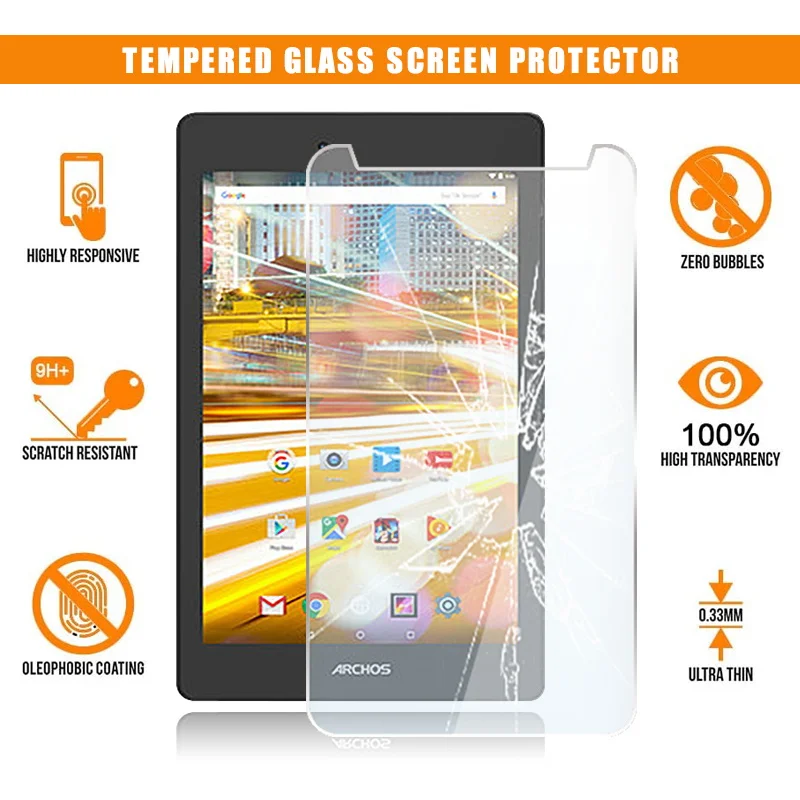 

For ARCHOS 70 Oxygen Tablet Tempered Glass Screen Protector Scratch Resistant Anti-fingerprint HD Clear Film Guard Cover
