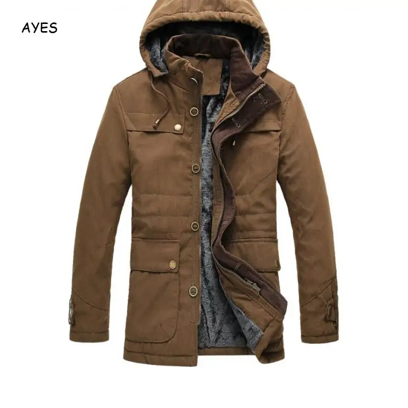 Men's Thick Warm Solid Jacket Coat New Fashion Men Jackets Winter Male Military Style Casual Jacket Plus Size Hooded Jacket Men Men's Thick Warm Solid Jacket Coat New Fashion Men Jackets Winter Male Military Style Casual Jacket Plus Size Hooded Jacket Men