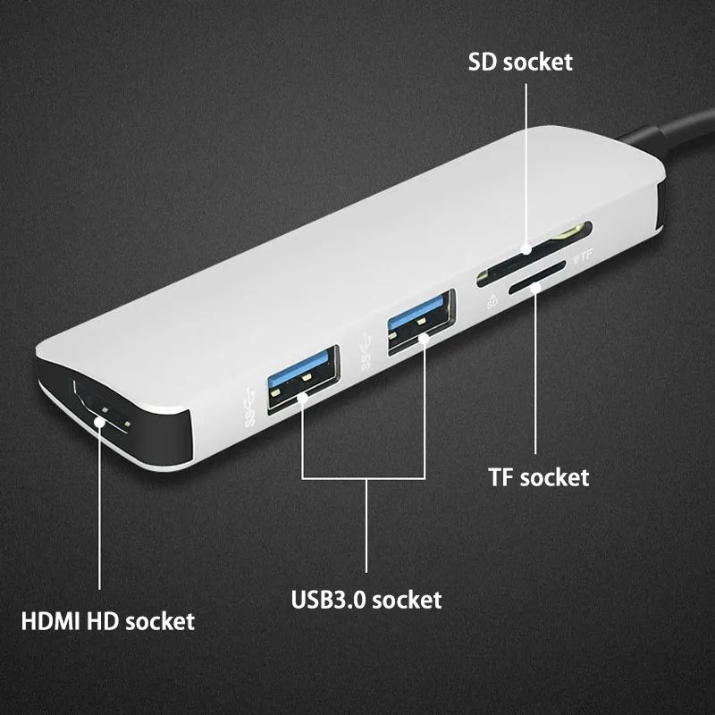 Док-станция type-c для huawei P20 M10 type c-HDMI концентратор разветвитель с кардридером |