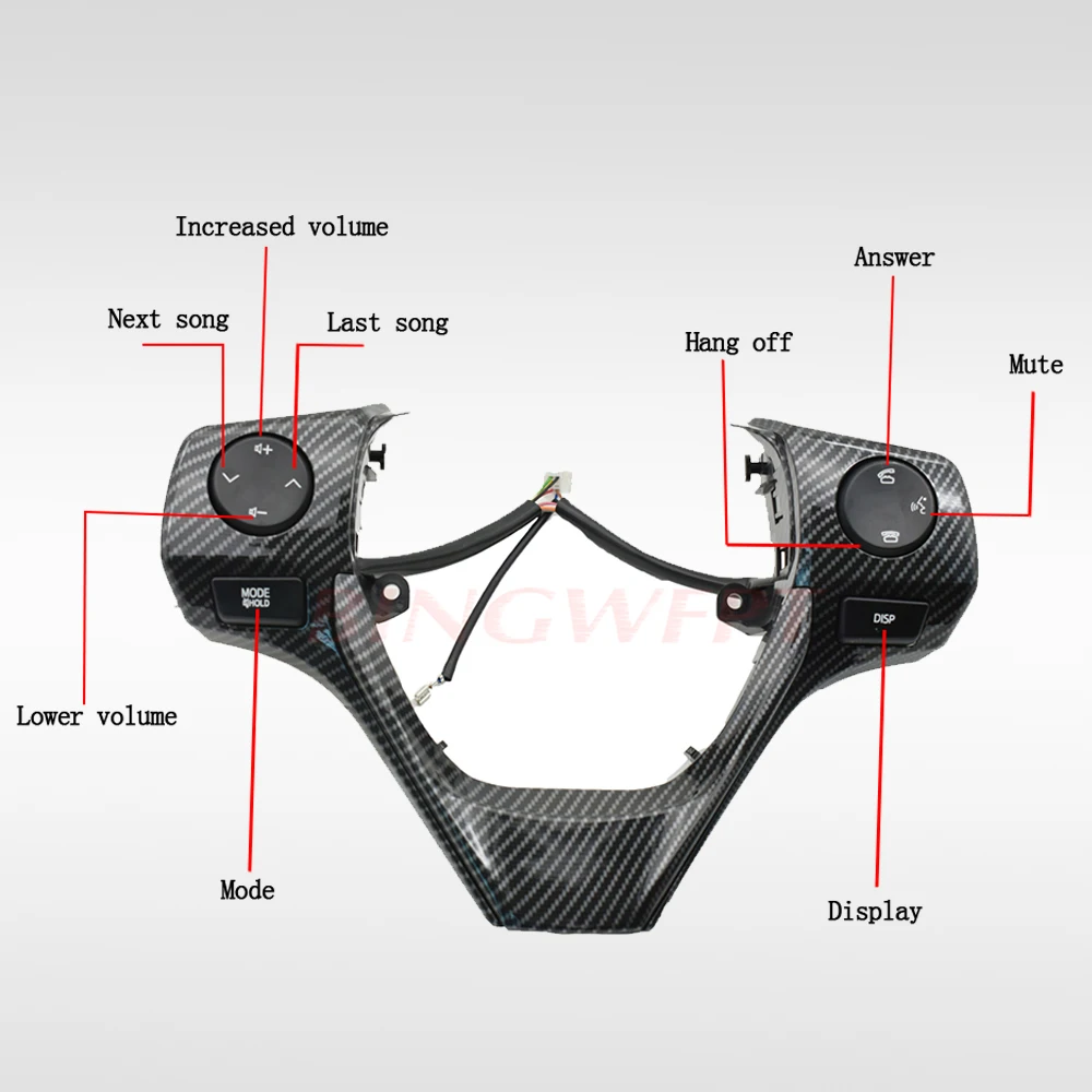 Carbon fibe 84250-02560 кнопки Bluetooth телефон рулевое колесо аудио кнопка управления для TOYOTA Corolla RAV4-15 стайлинга автомобилей