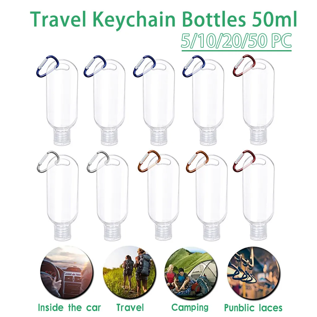 Travel Plastic Clear Keychain Bottles 5/10/20/50pcs Leakproof Empty