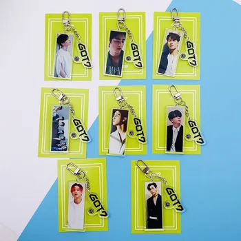 

Kpop GOT7 Album photo key chain new concert keychain GOT7 Photo pendant around New new album photo poster pendant key ring kpop