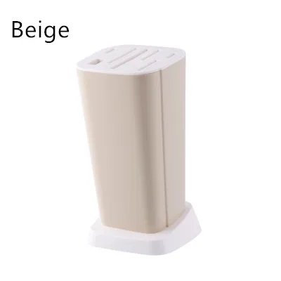 Beige Бытовой пластиковый держатель для ножей, кухонный нож, органайзер, подставки для ножей, для ножей, блок, инструмент, держатель для хранения, слив, кухонный гаджет - Цвет: Beige