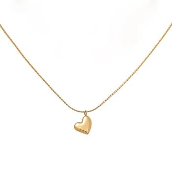 

Simple Ins Style Lovely Heart Wheat Ear Necklace Clavicle Chain Titanium Steel Gold-Plated Necklace HCL236