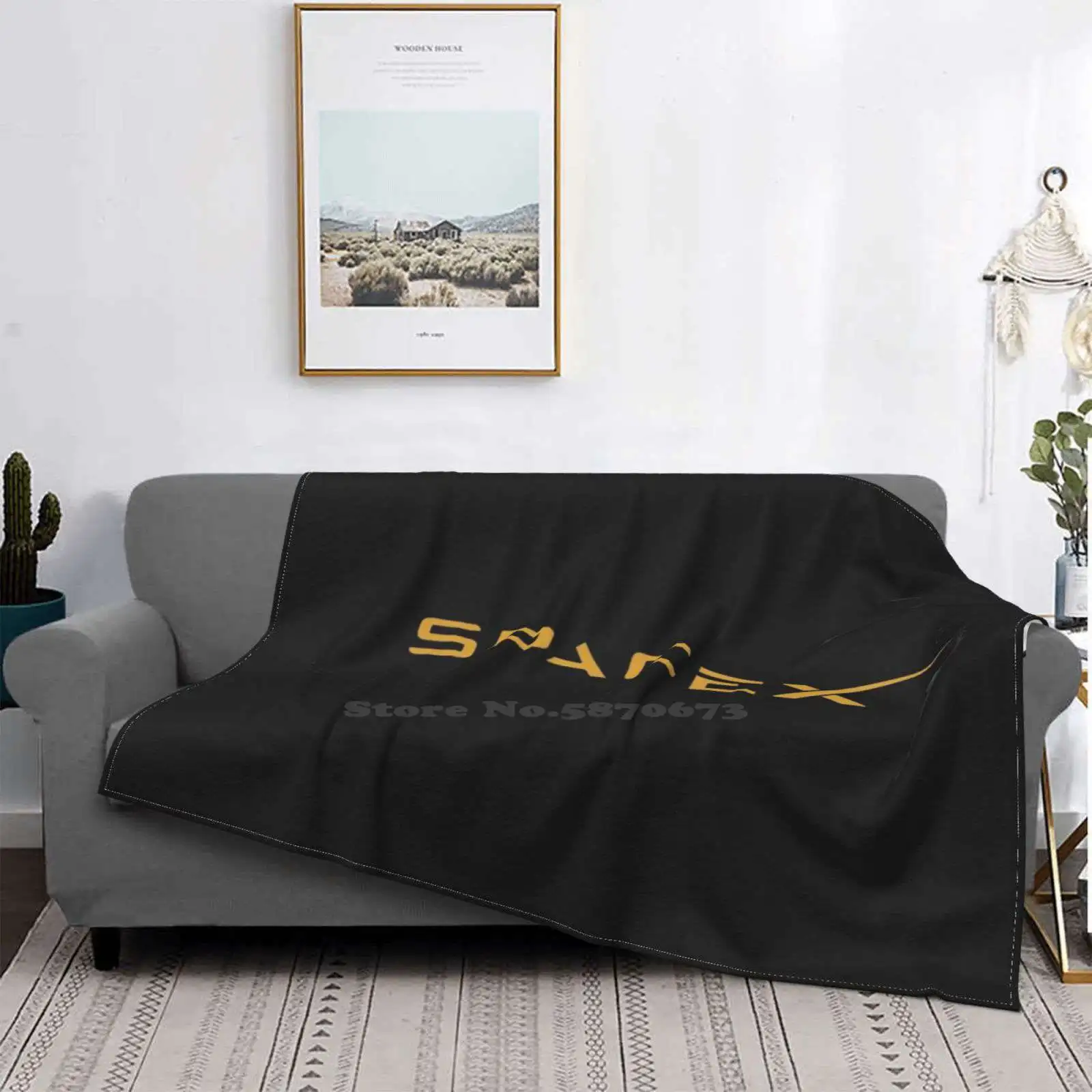 Spacex Gold Fan Art Logo Soft Warm Light Thin Blanket Elon Musk Elon Musk Cybertruck Cyber Truck Tesla Sentry Pickup Atv V10